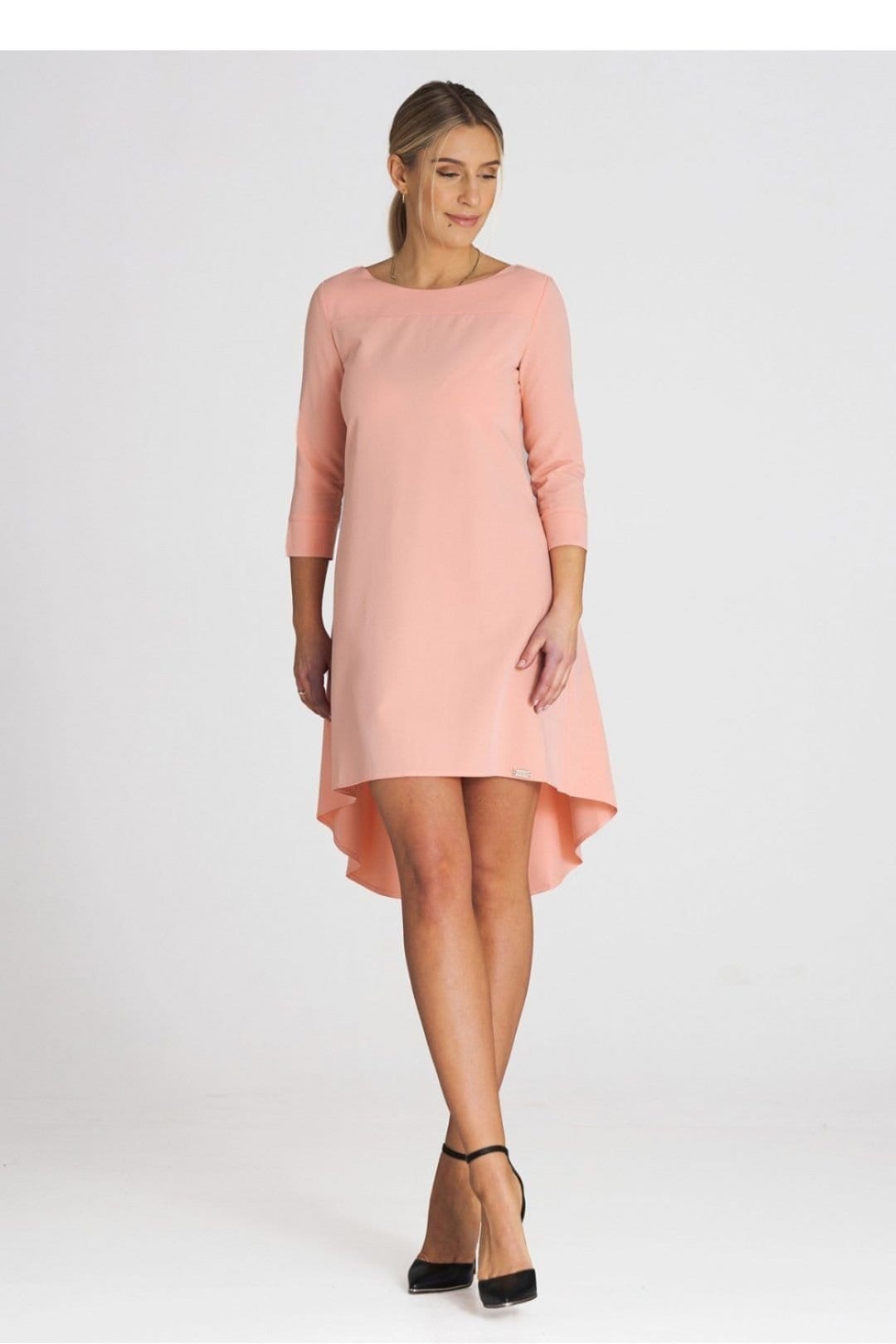 Love Lace Love Lace Women's Elegant Asymmetrical Cocktail Dress Pleated Back in Pink - 4