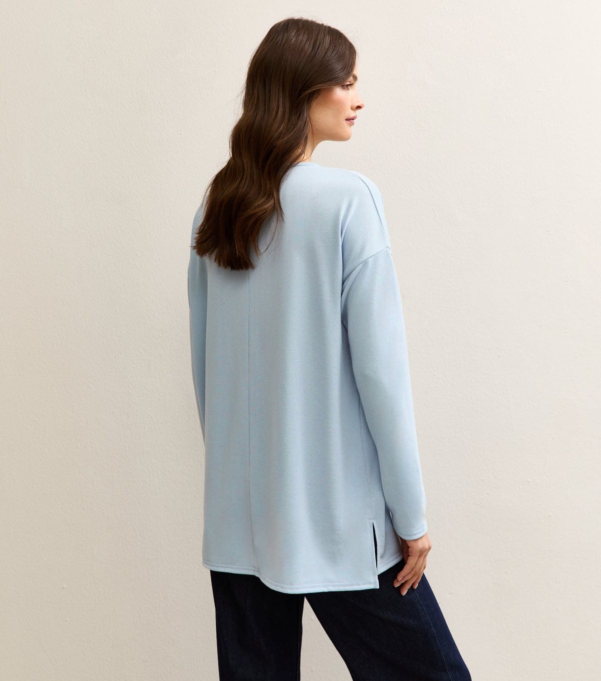 New Look Women's Tall Light Blue Soft Touch Oversized Long Sleeve Top New Look - 4