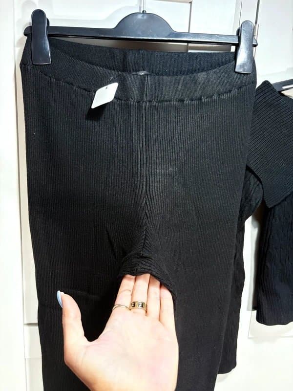 Fashion Nova Fashion nova compact knit tracksuit set flared trousers zip jacket co ord suit size 12