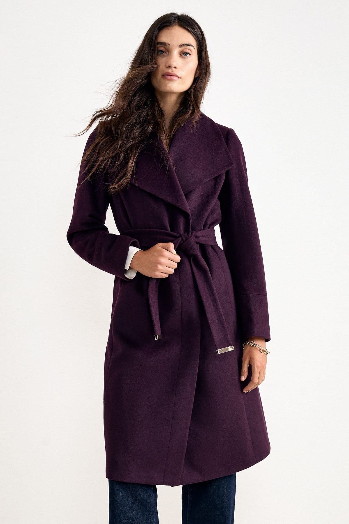Phase Eight Phase Eight Women's Nicci Wool Coat in Aubergine