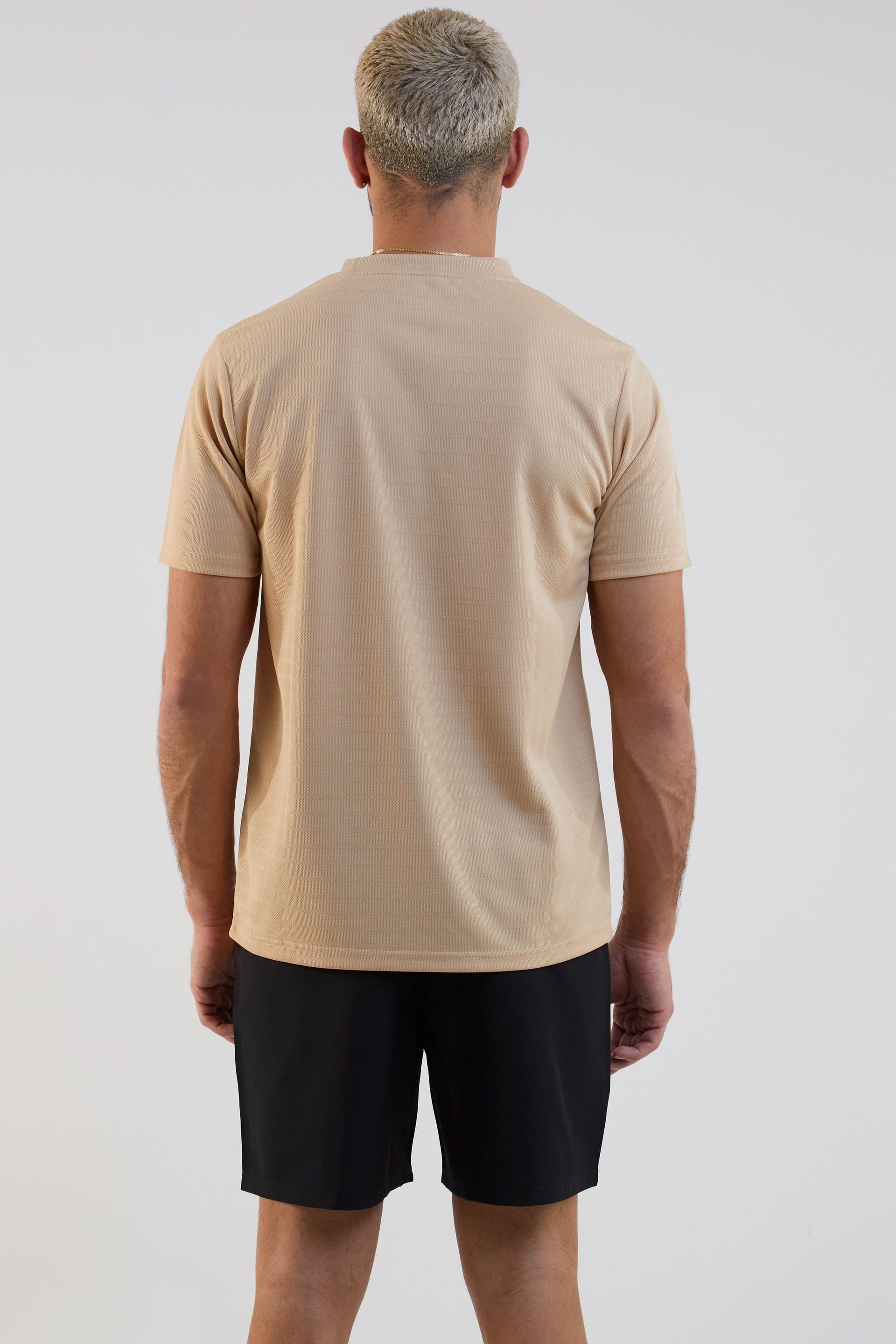 BCouture BCouture Men's Gym Shorts & T-Shirt Set in Beige - 4