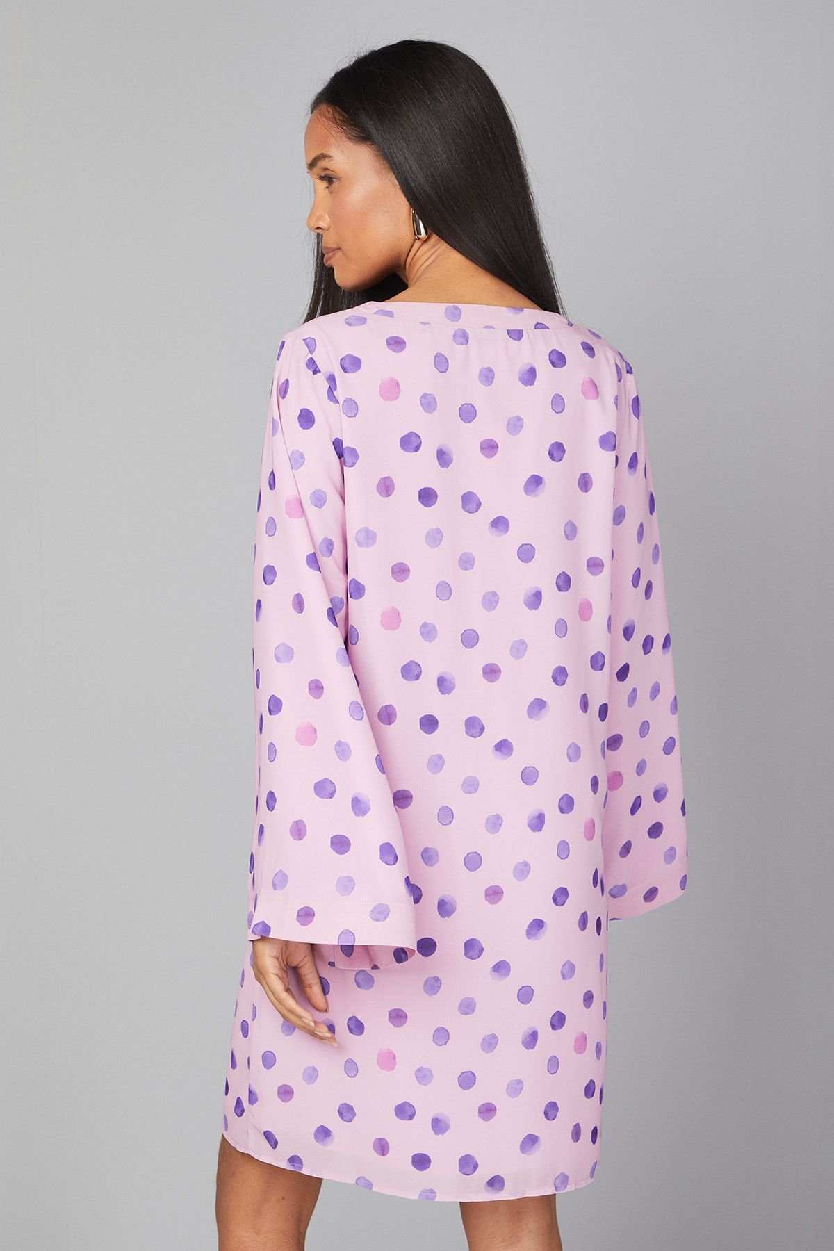 Wallis Wallis Women's Polka Dot Zip Shift Dress in Pink - 3