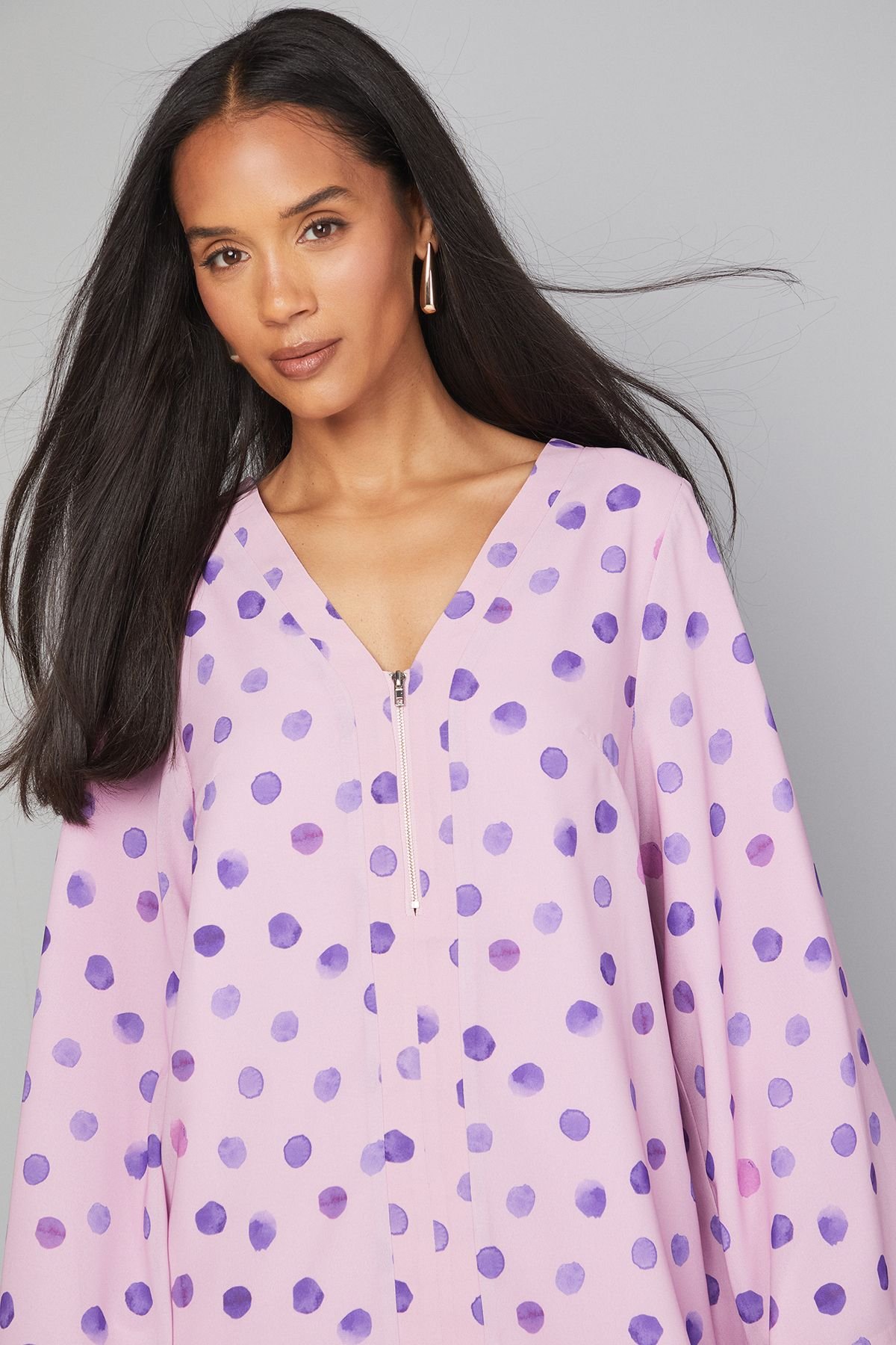 Wallis Wallis Women's Polka Dot Zip Shift Dress in Pink - 4