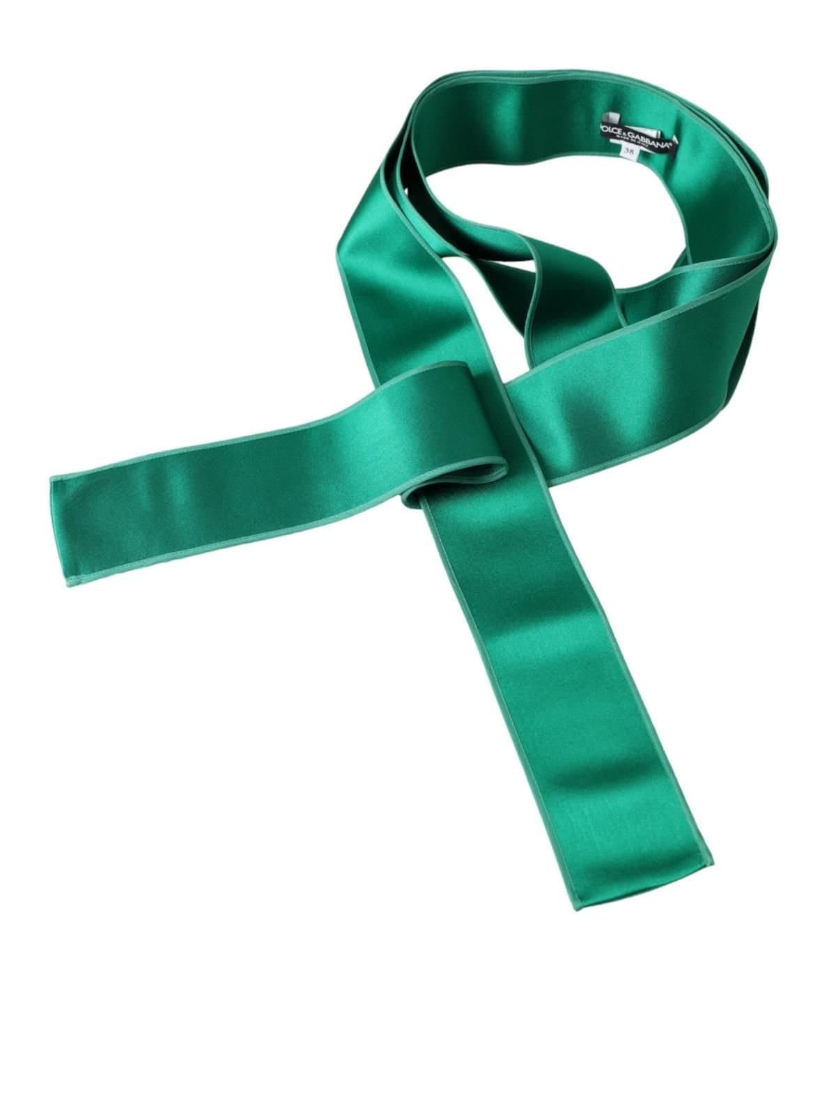 Dolce & Gabbana Dolce & Gabbana Green Silk Satin Waist Belt