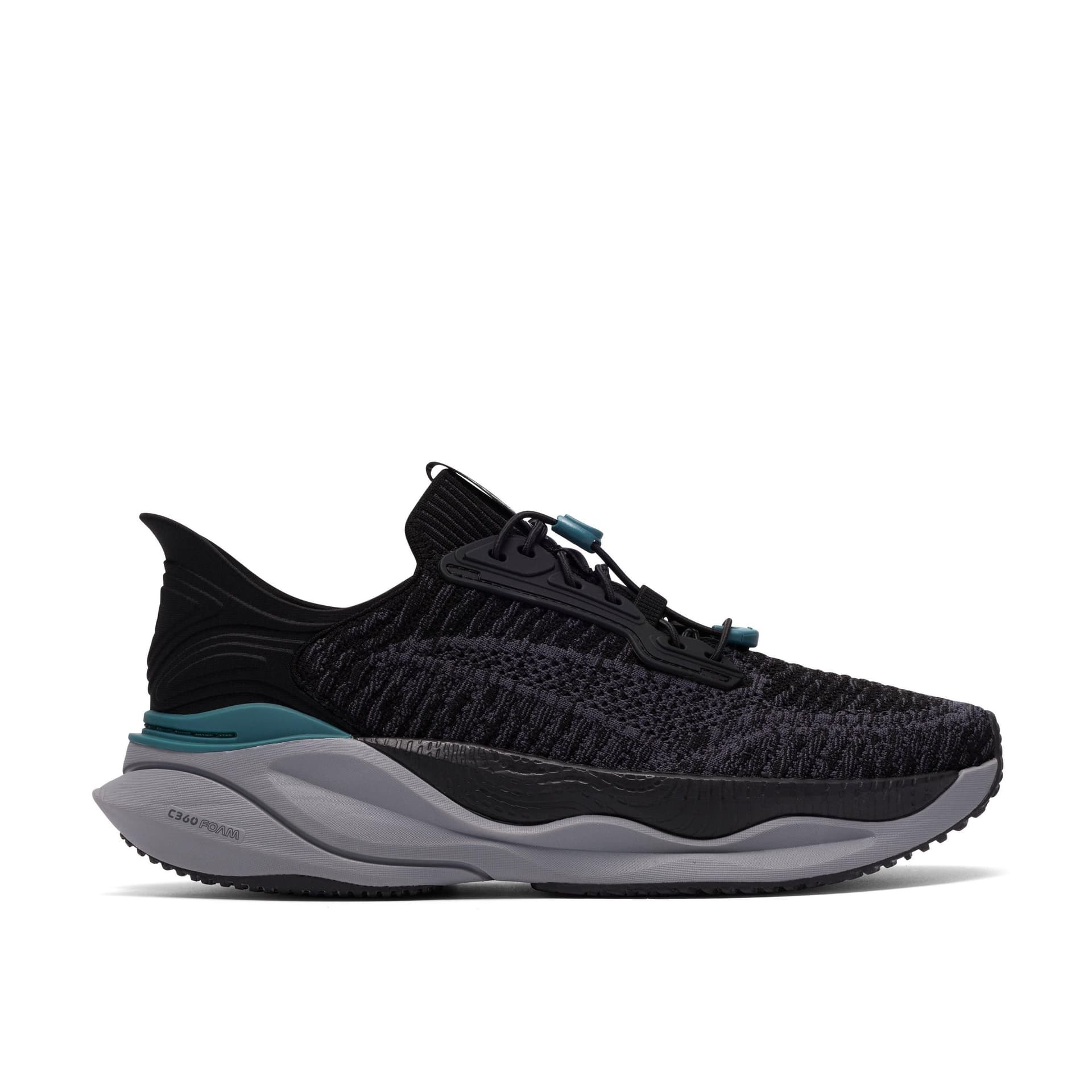 Clarks Clarks Men's Pace Rise Black Combination Trainers, Lace Up, Walking