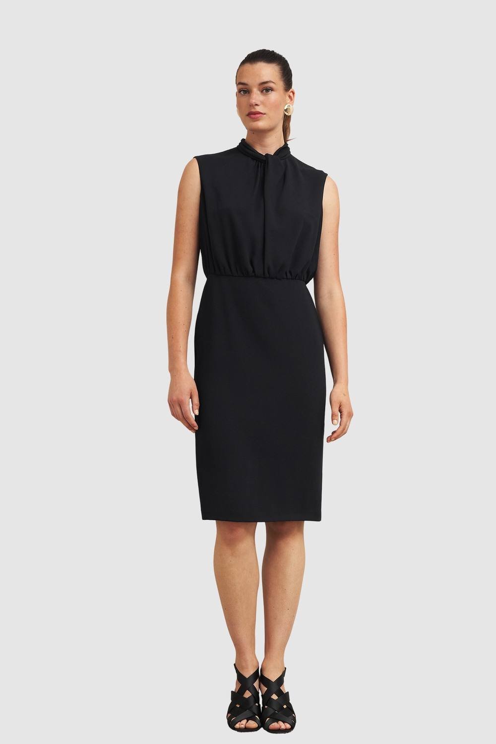 Hobbs London Hobbs London Women's Camille Twist Neck Dress in True Black - 2