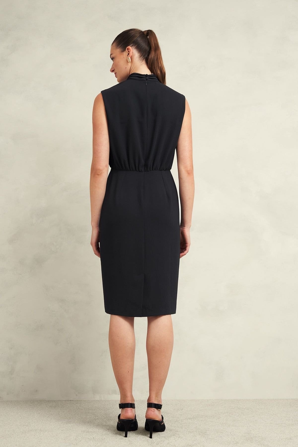 Hobbs London Hobbs London Women's Camille Twist Neck Dress in True Black - 4