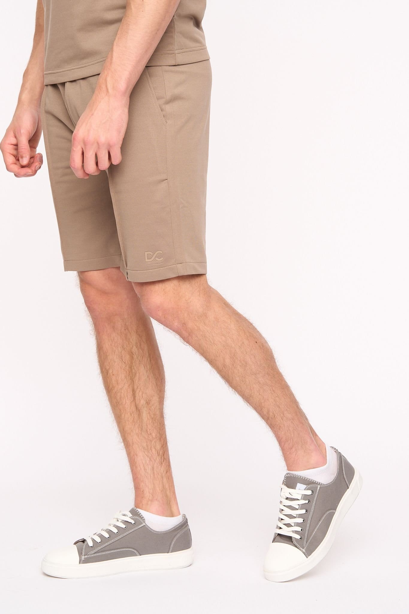 Duck&Cover Duck&Cover Men's Medford Coordinated Zip-Polo & Pintuck Shorts Set in Taupe - 4