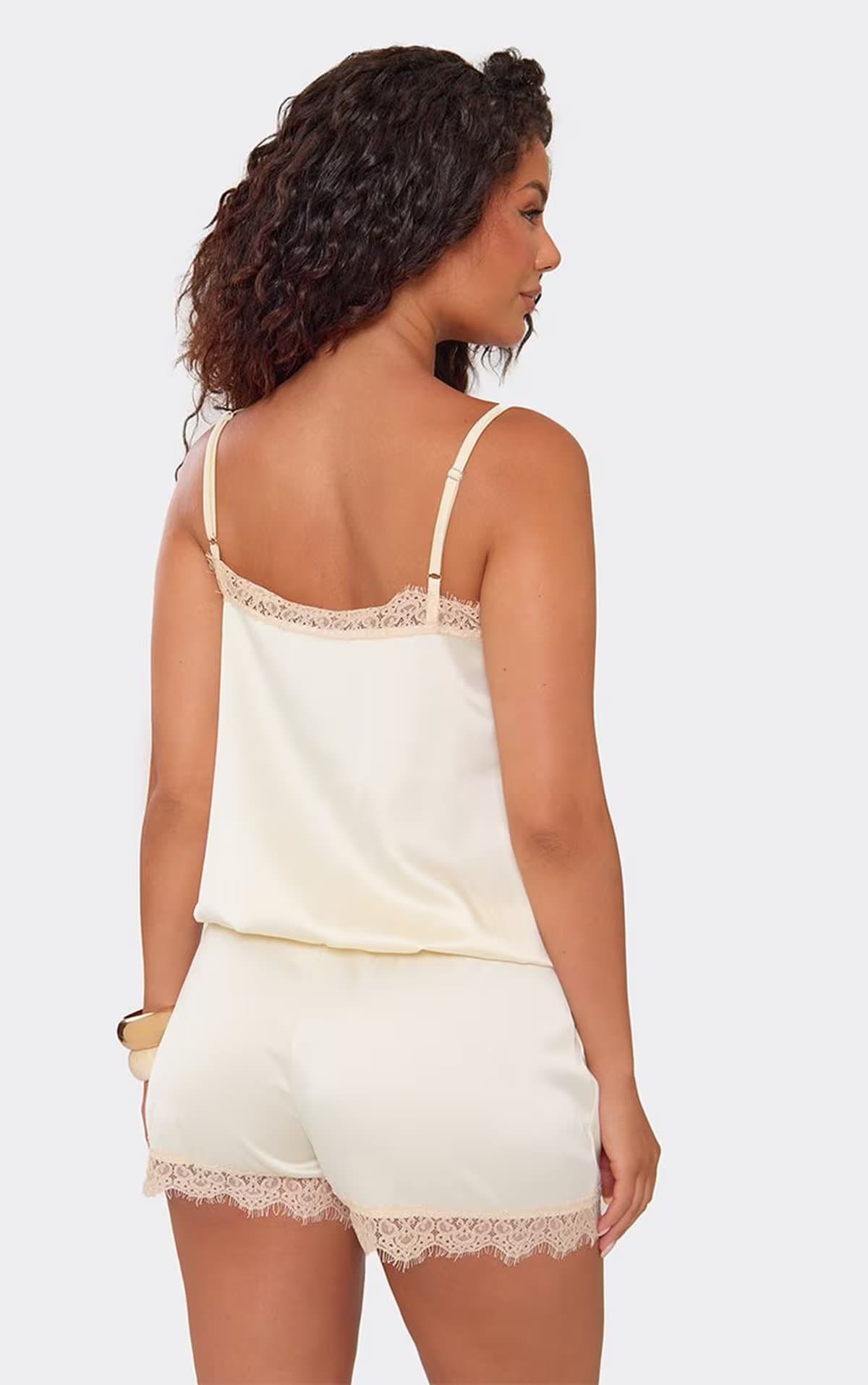 EGO Strappy Keyhole Cut Out Lace Trim Playsuit In Cream, Women's Size UK 6