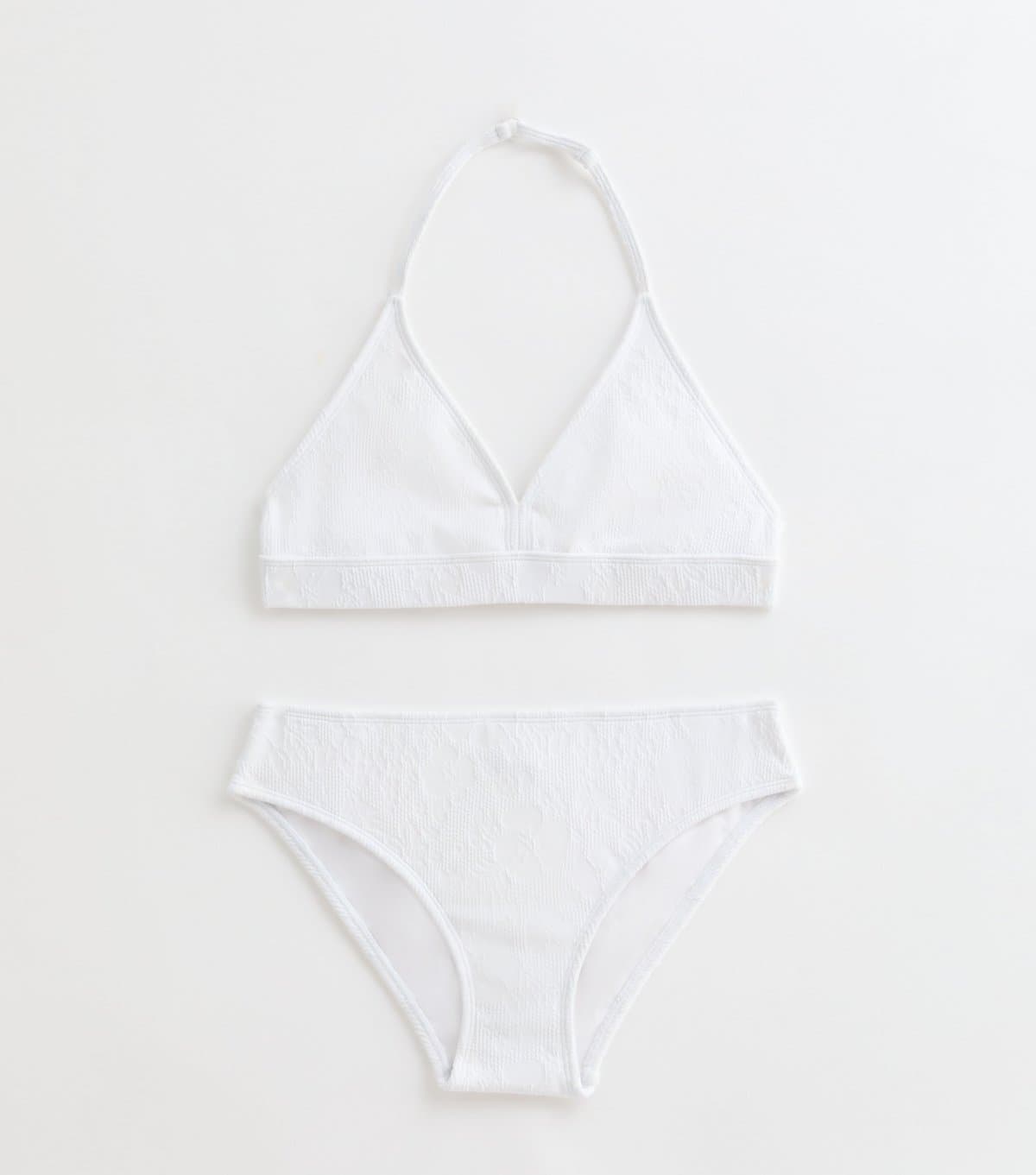New Look New Look White Textured Triangle Bikini Set