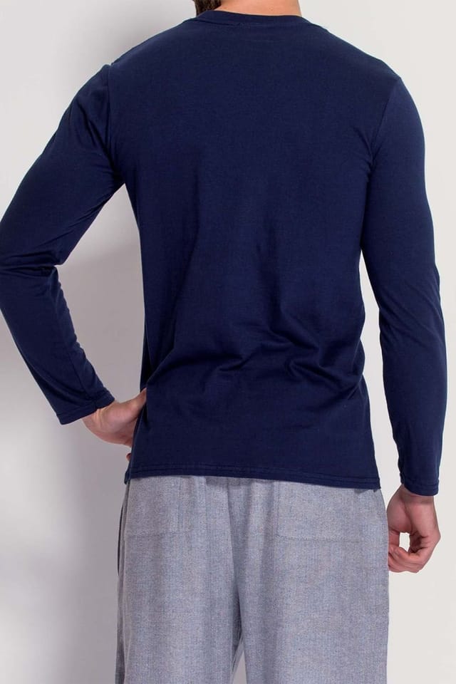 British Boxers British Boxers Men's "Maritime Navy" Cotton Jersey Long Sleeve Top in Navy - 3