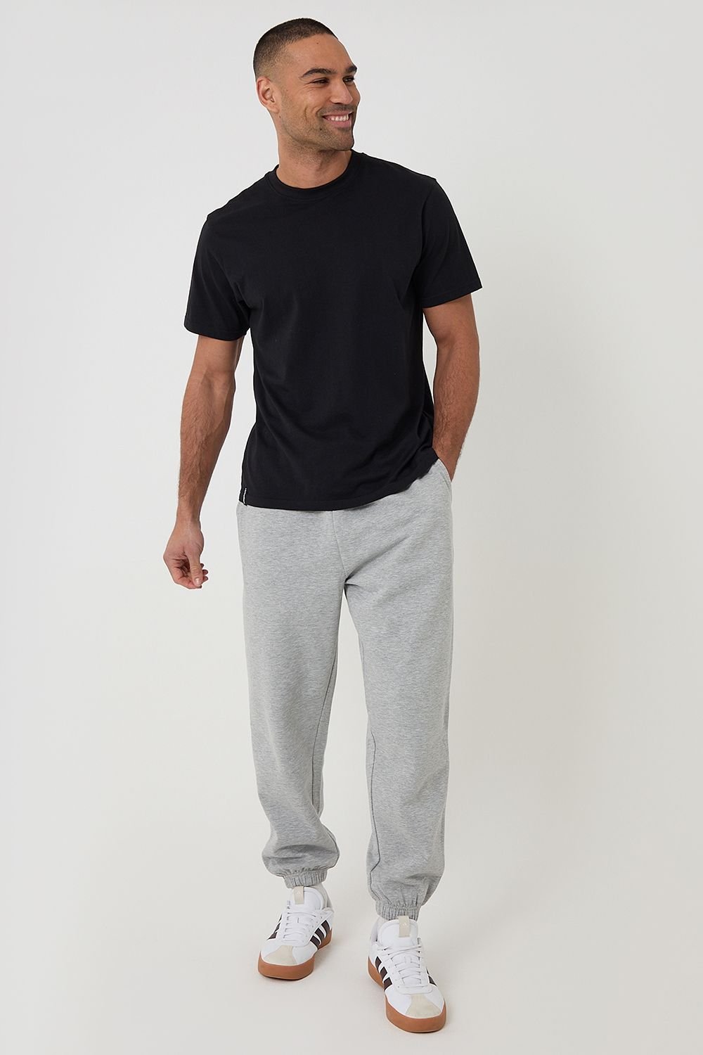 Threadbare Threadbare Men's Tapered Joggers in Light Grey - 3