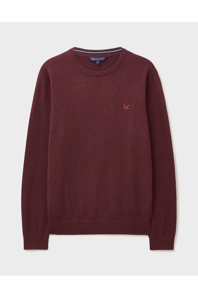 Crew Clothing Crew Clothing Men's Cotton Crew Wine Marl - 2