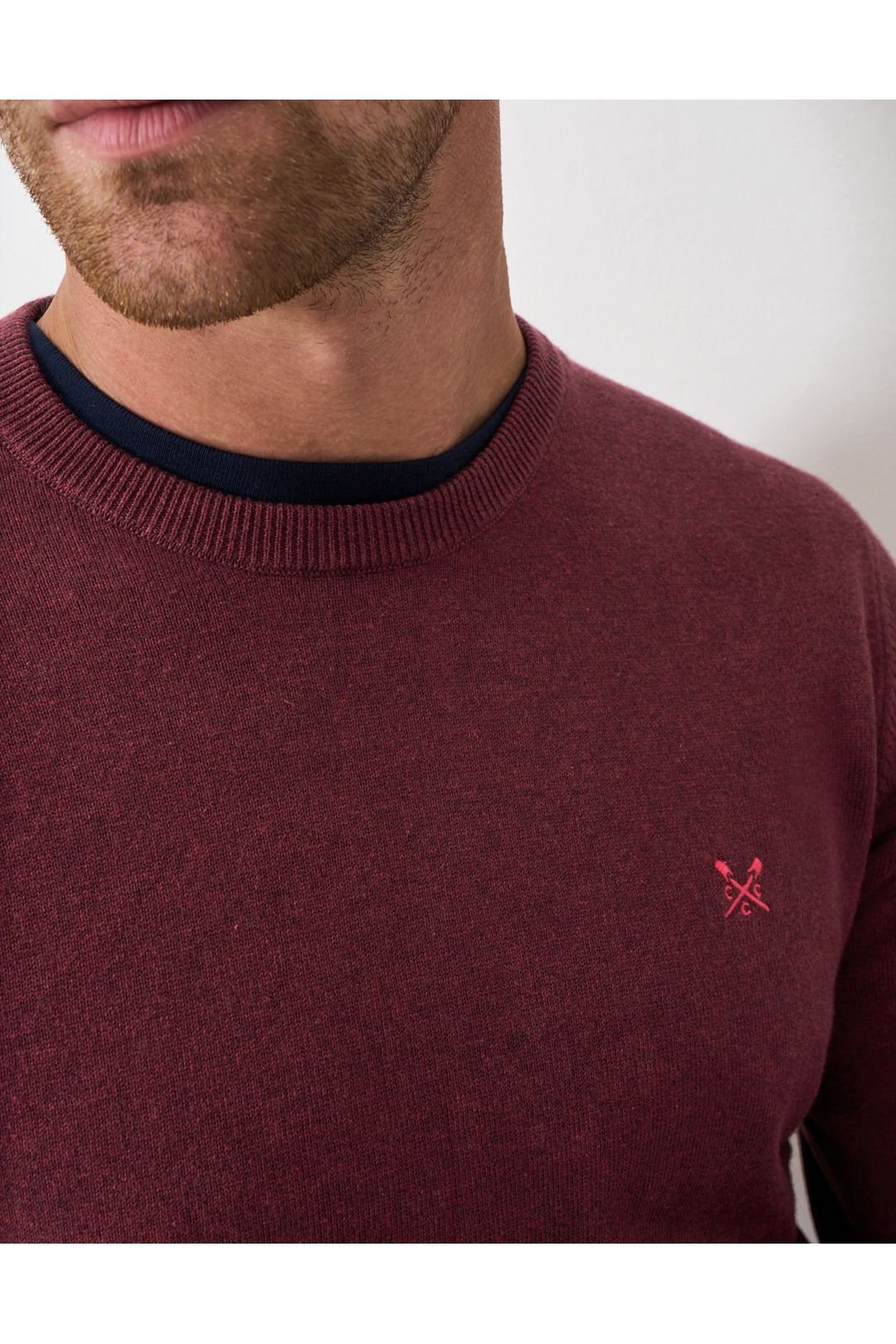 Crew Clothing Crew Clothing Men's Cotton Crew Wine Marl - 3