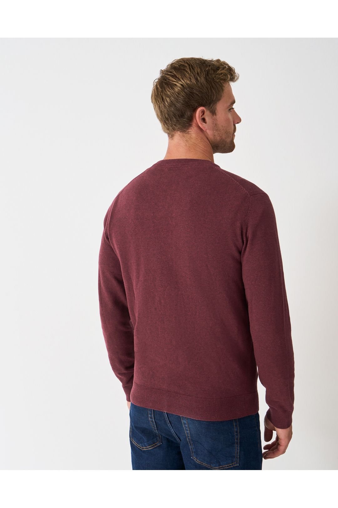 Crew Clothing Crew Clothing Men's Cotton Crew Wine Marl - 4