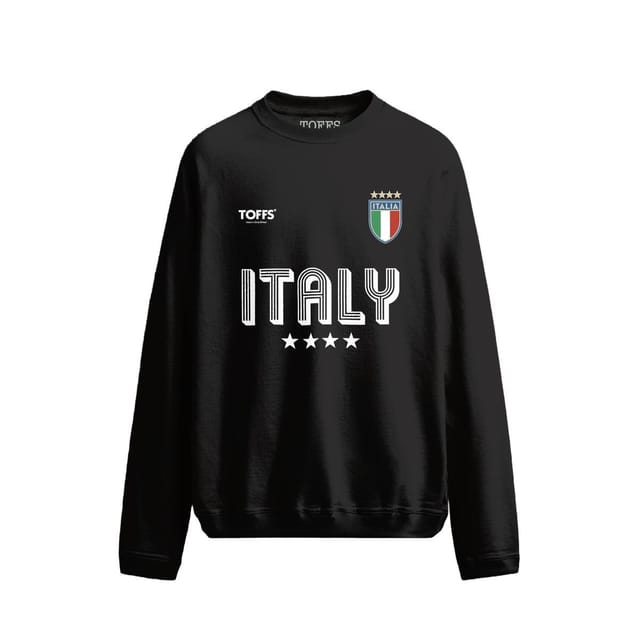 Toffs Football Toffs Football Men's Retro Soccer Football Italy T-Shirt Sweatshirt - Black - 2