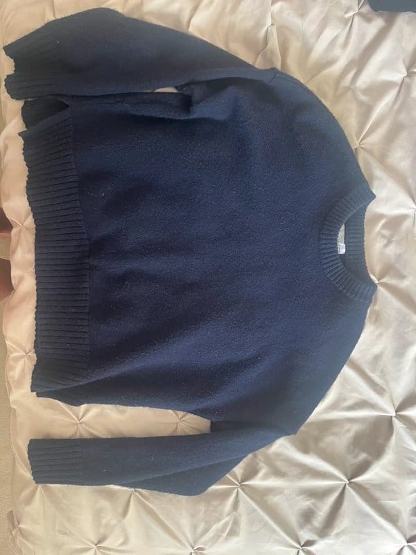 Bershka Navy Blue Oversized Sweater