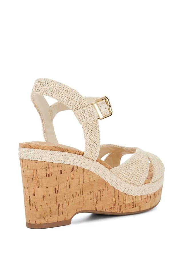Dune London Dune London Women's Wide Fit 'Kelulu' Wedges in Natural - 3