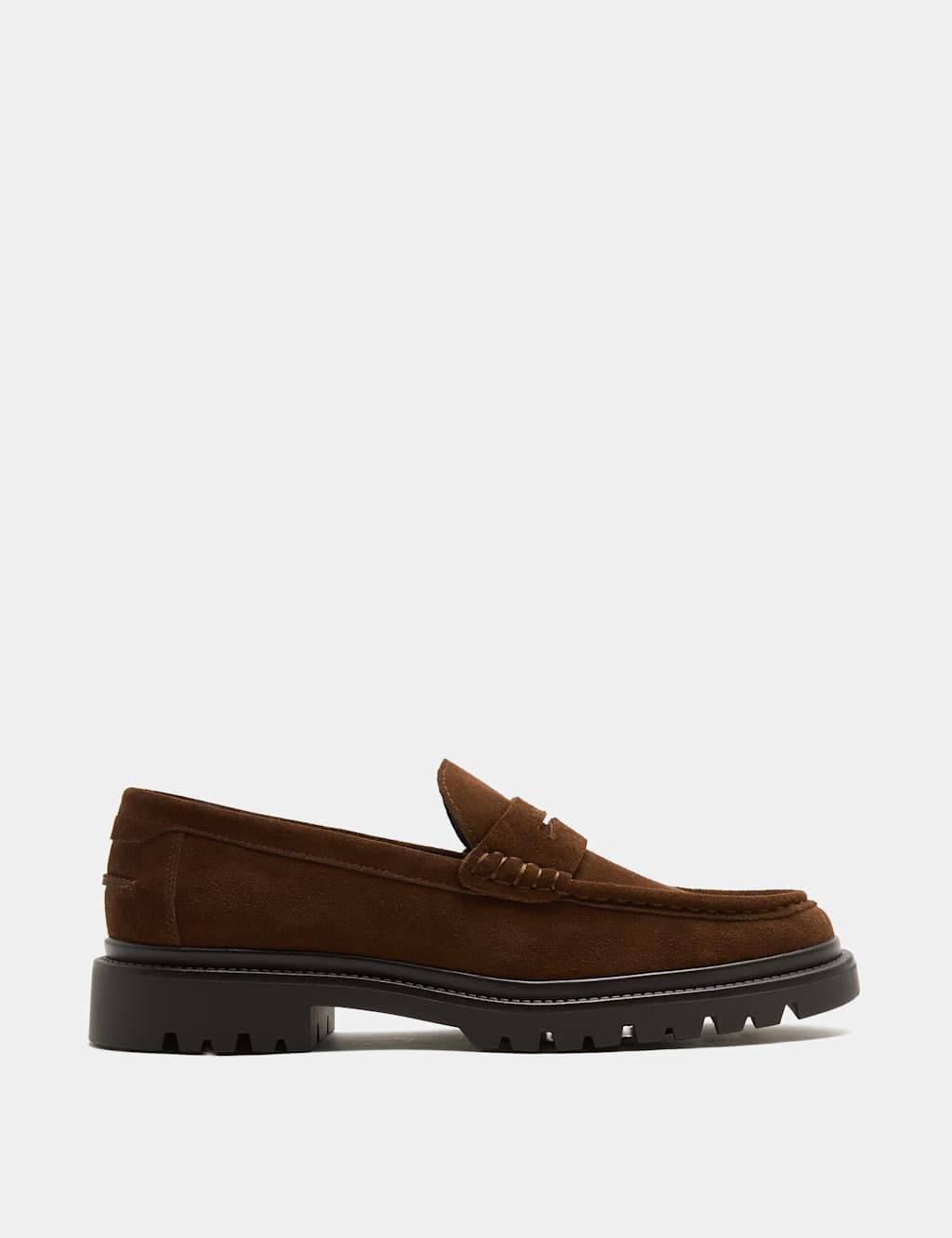 Marks & Spencer M&S Suede Chunky Sole Slip On Loafers Brown