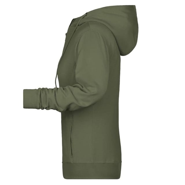 James and Nicholson James and Nicholson Women's Full Zip Hoodie in Olive - 3