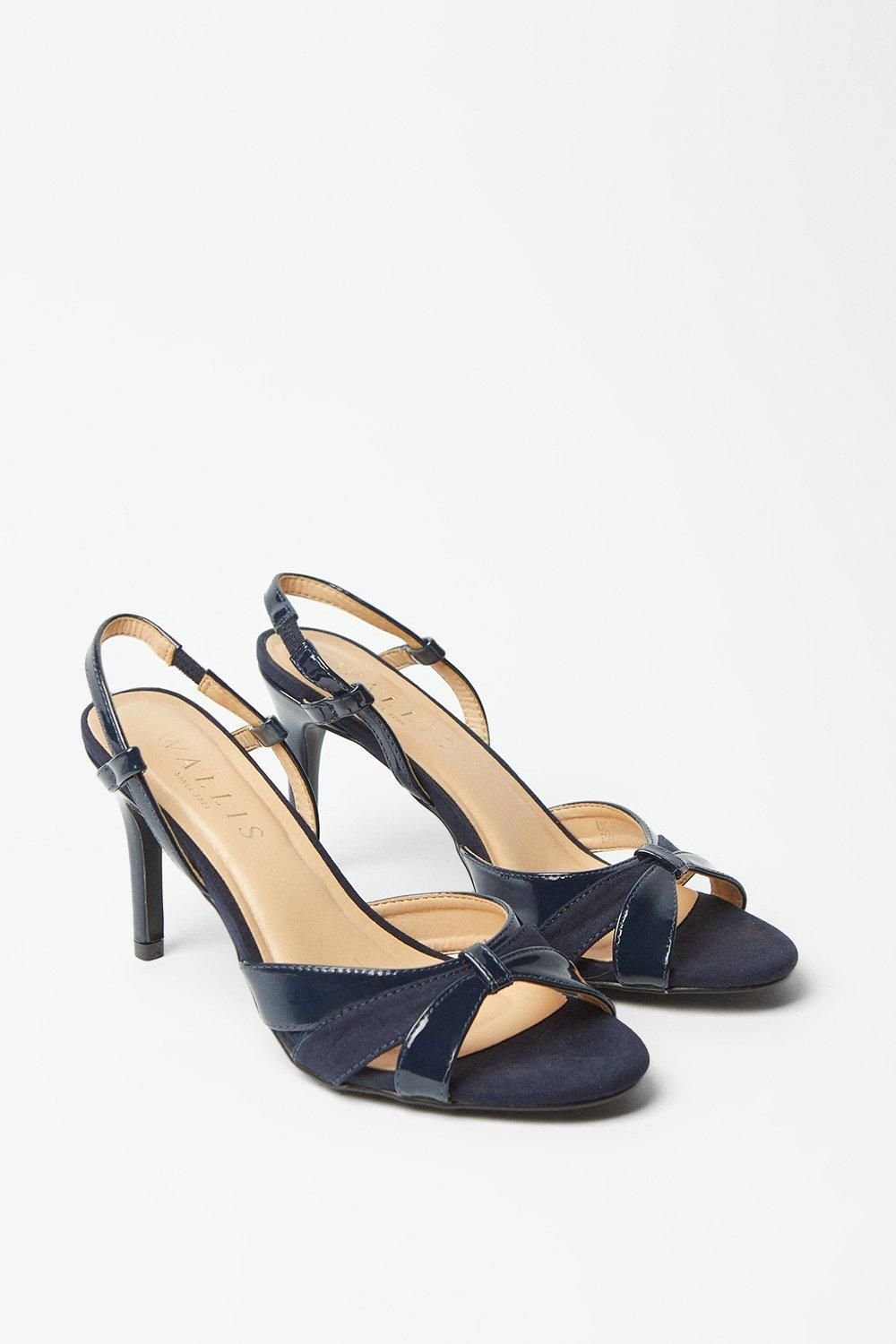 Wallis Wallis Women's Celeste Cut Out Detail Slingback Heeled Sandals in Navy - 3