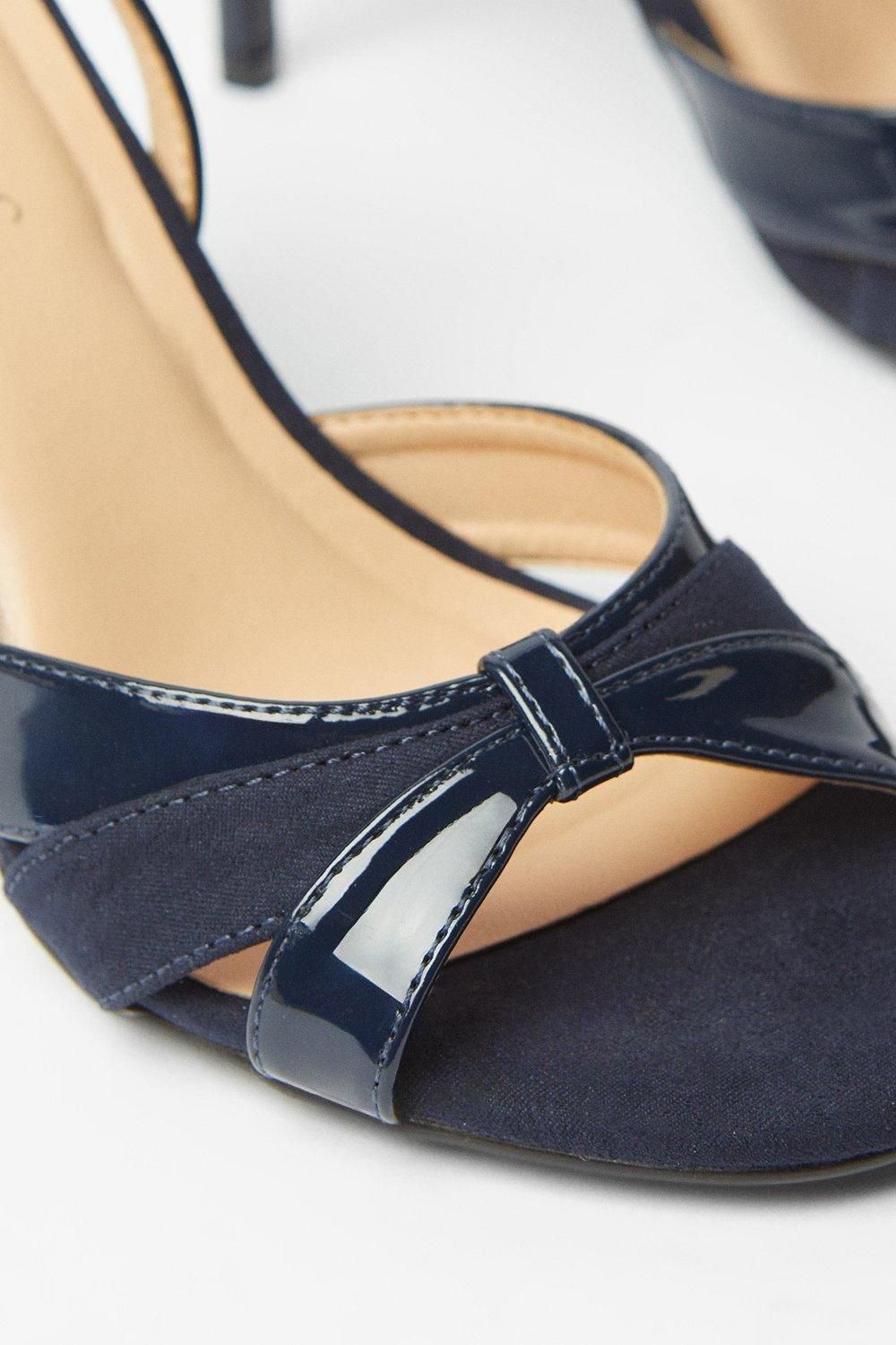 Wallis Wallis Women's Celeste Cut Out Detail Slingback Heeled Sandals in Navy - 4