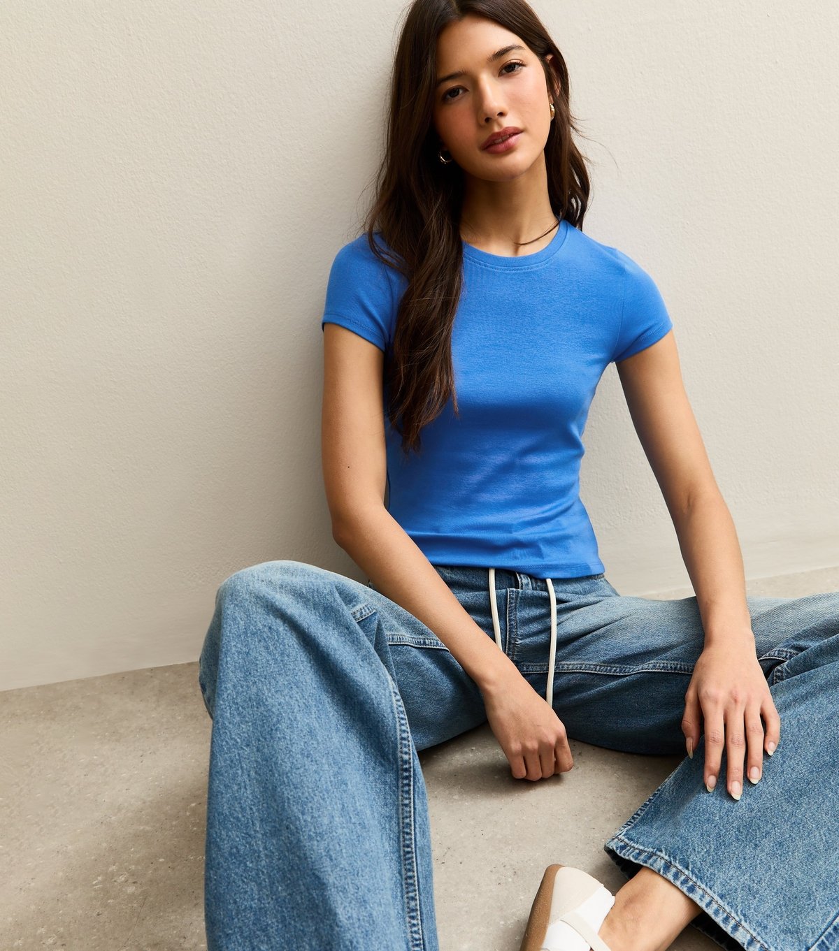 New Look Women's Mid Blue Short Sleeve Baby Tee New Look - 2