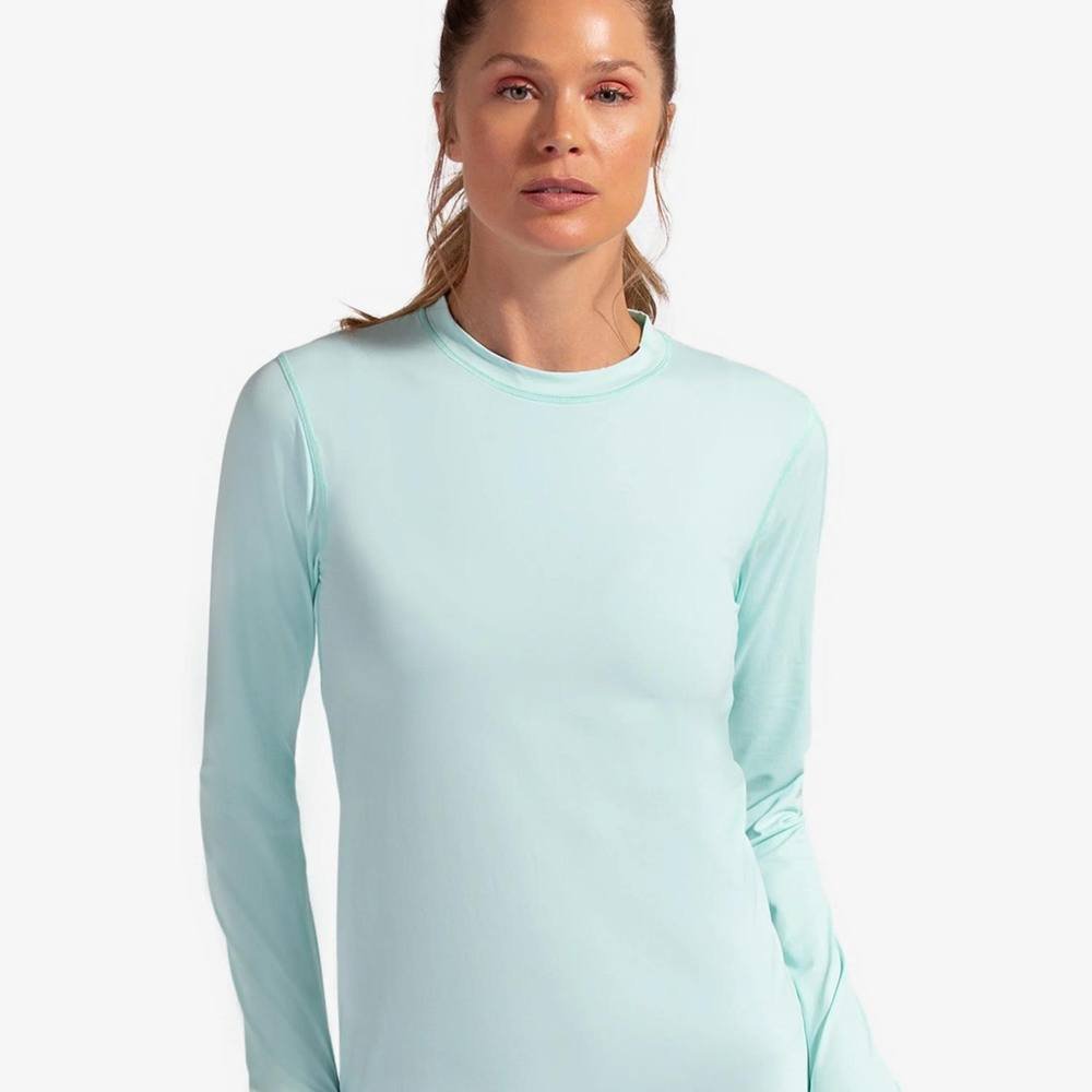 BloqUV BloqUV Women's Slim Fit UPF 50+ Sun Protection Long Sleeve Top in Mint - 2