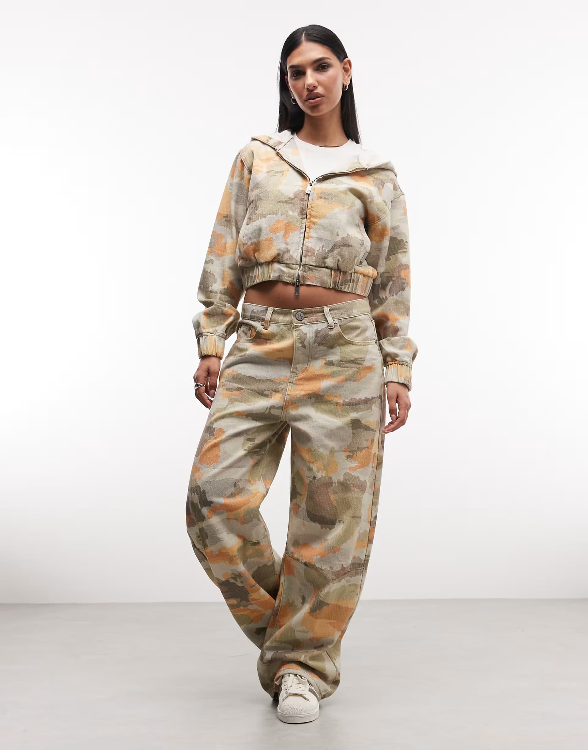 ASOS Liquor N Poker baggy horeshoe jeans co-ord in vintage camo