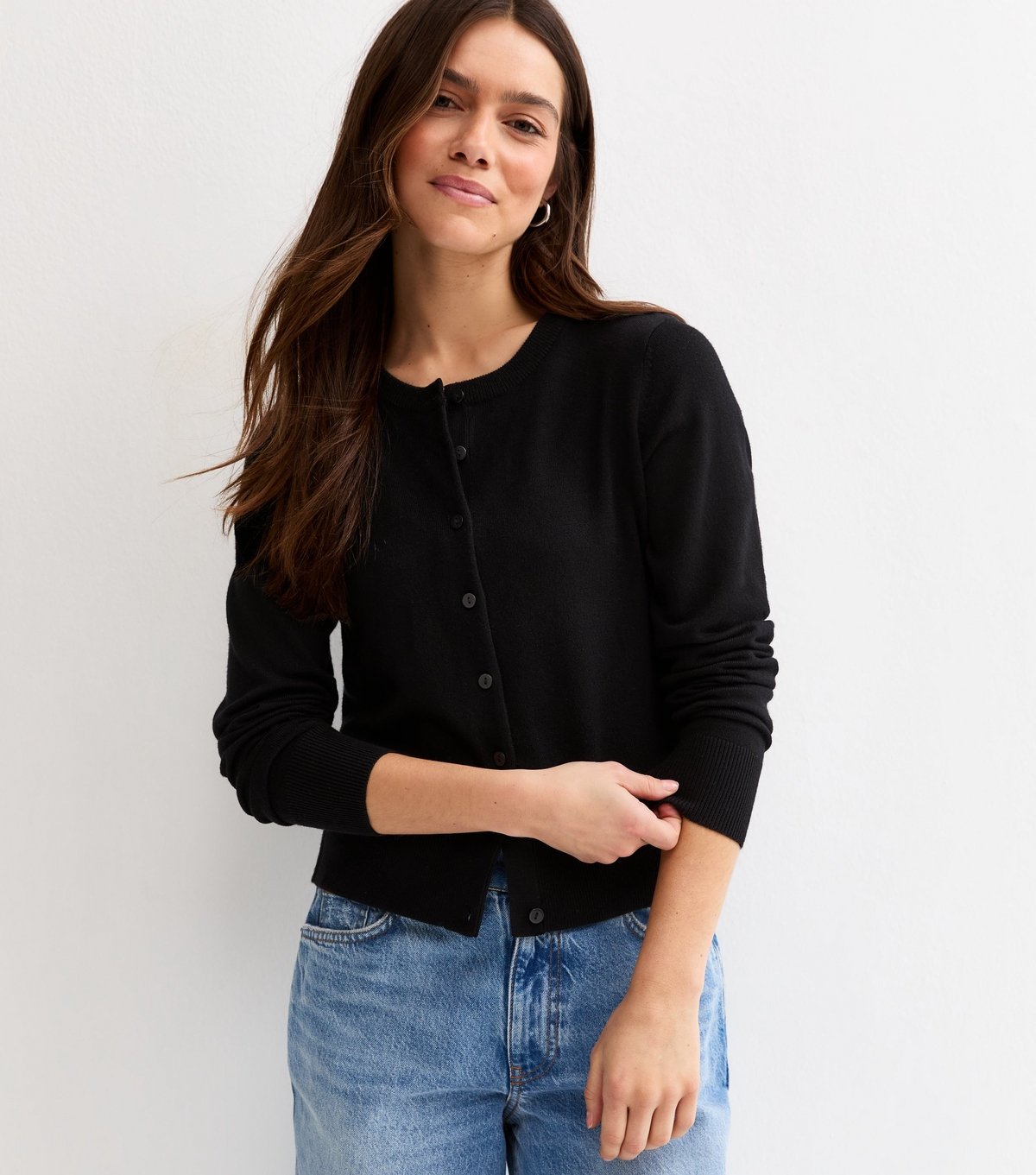 New Look Women's Petite Black Lightweight Jersey Crew Cardigan New Look - 2