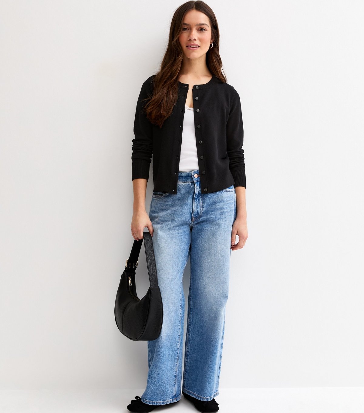 New Look Women's Petite Black Lightweight Jersey Crew Cardigan New Look - 3