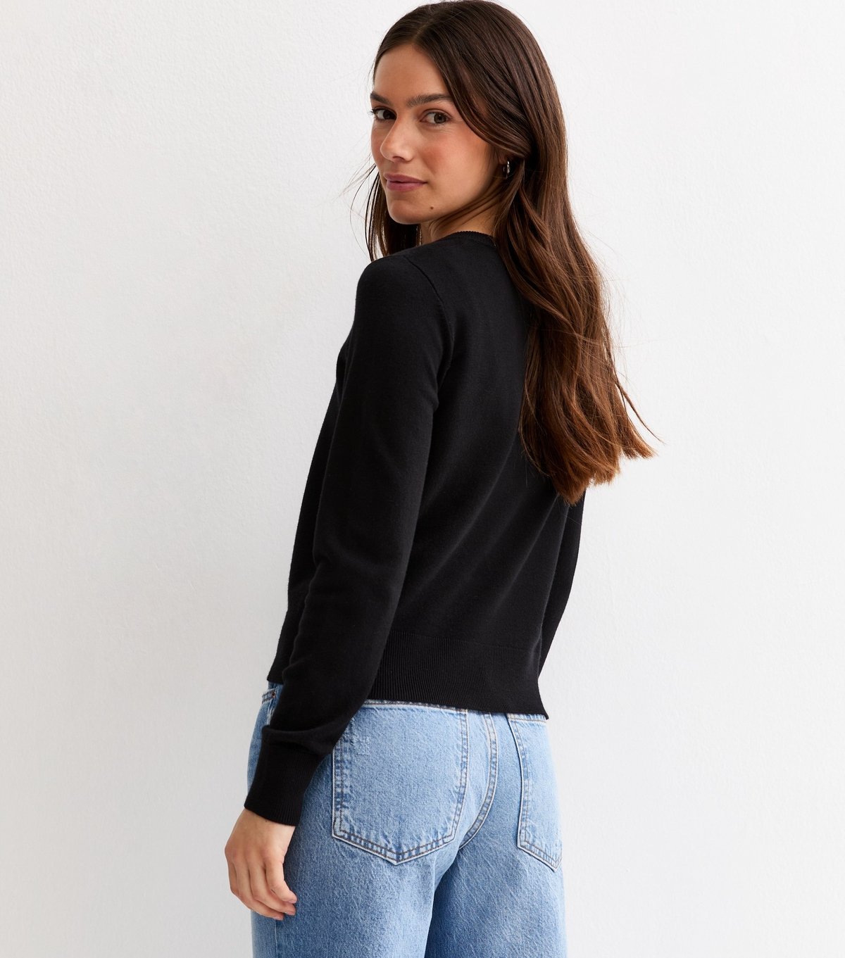 New Look Women's Petite Black Lightweight Jersey Crew Cardigan New Look - 4