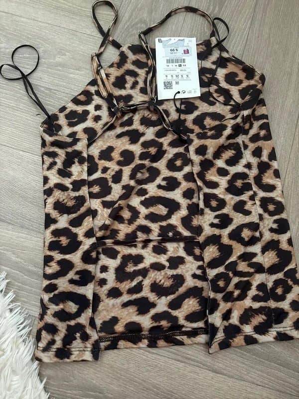 Bershka Bershka backless leopard print top