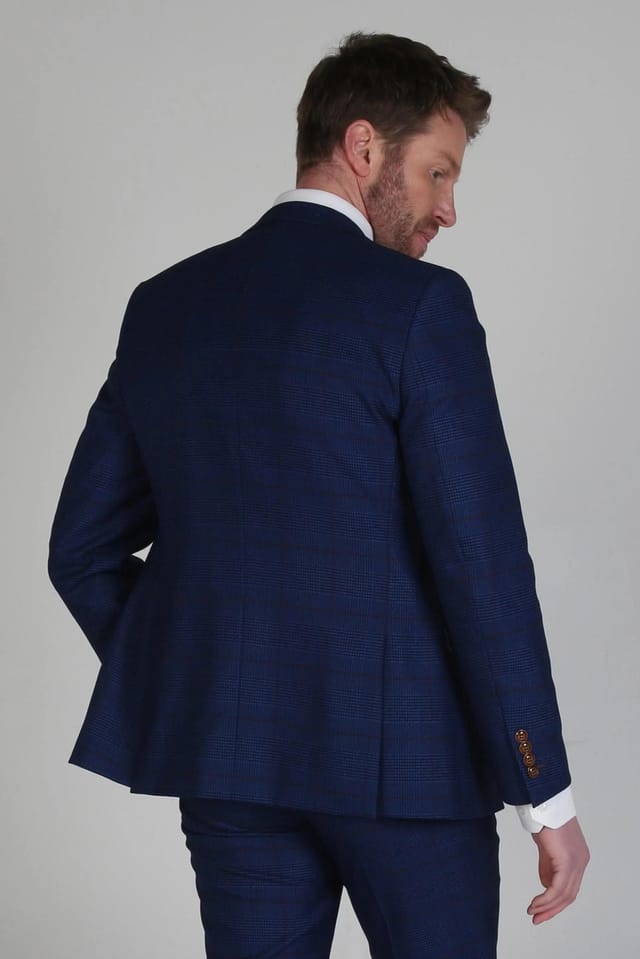 Paul Andrew Paul Andrew Men's Alex - Check Wedding Blazer in Navy - 3