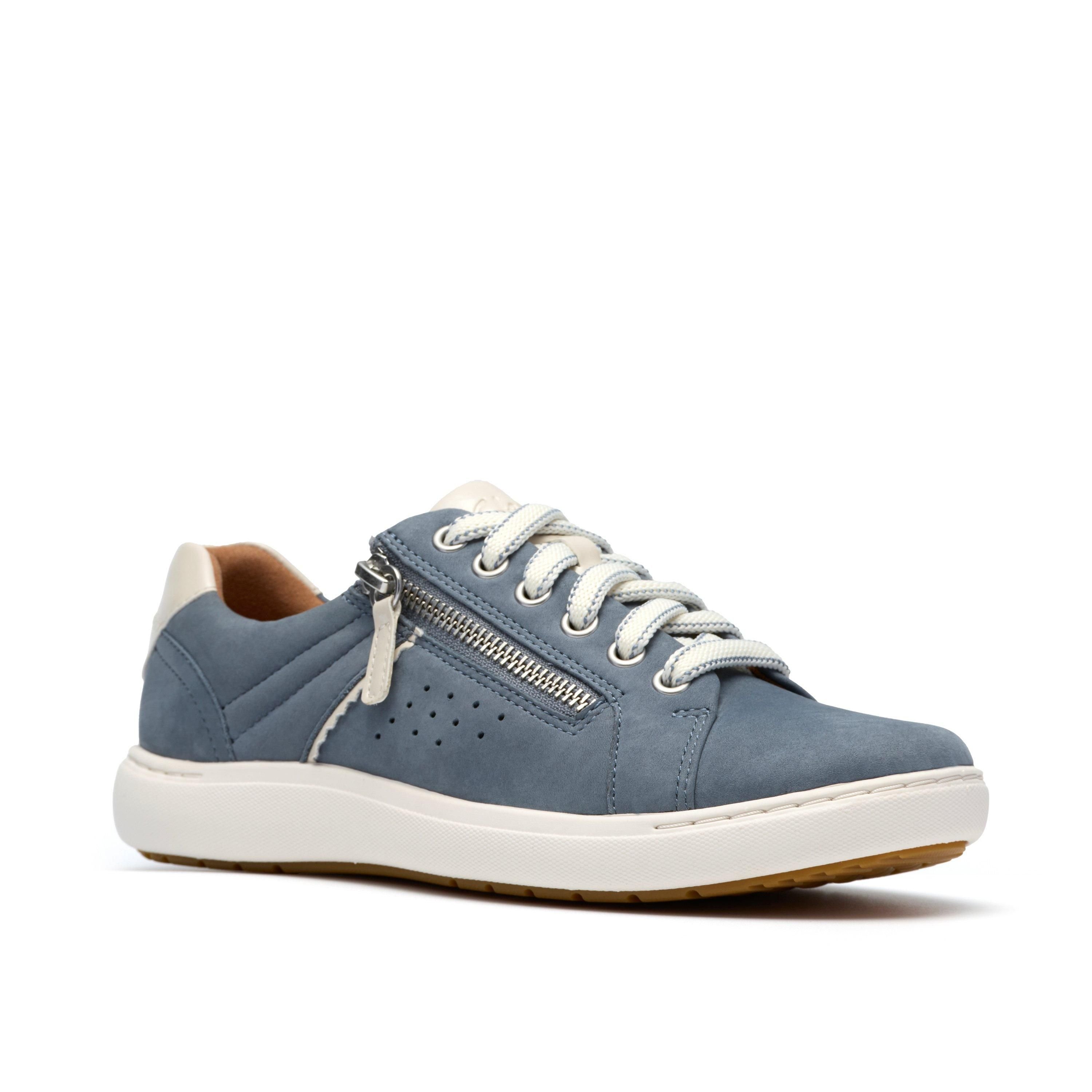 Clarks Clarks Women's Nalle Zen Blue Nubuck Trainers - 4