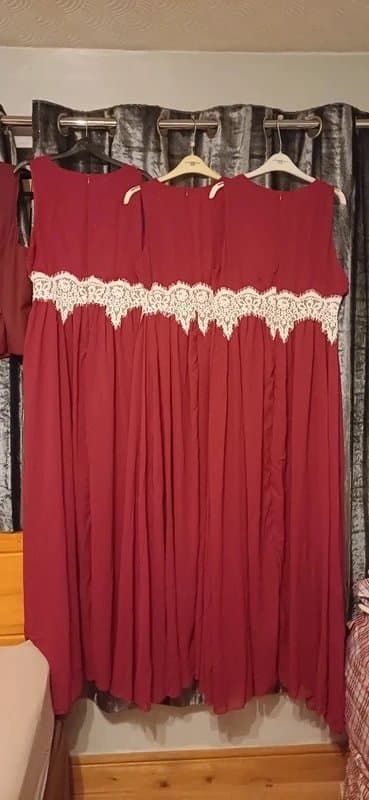 Wedding Bridesmaid dresses x3 waistcoat x1