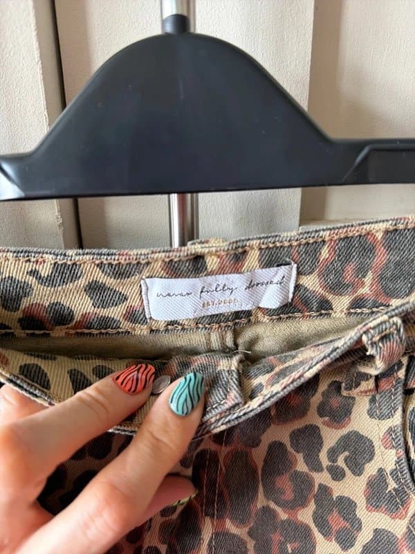 Never Fully Dressed Never Fully Dressed Leopard Print wide leg Jeans size 12