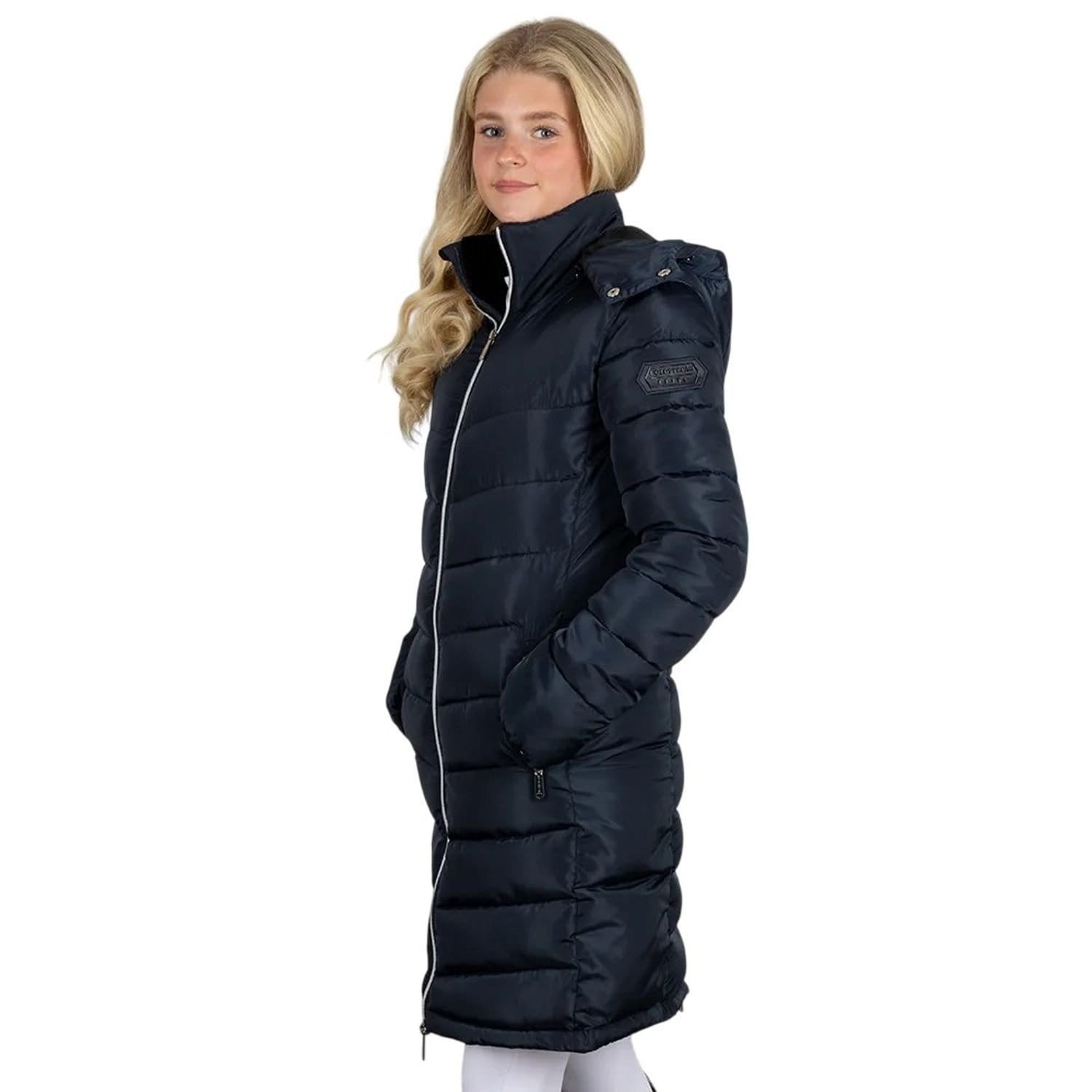 Coldstream Navy Quilted Jacket with Faux Fur Collar