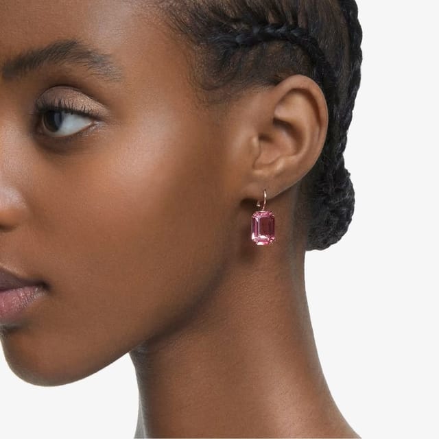 Swarovski Swarovski Women's Millenia Pink Octagon Cut Dropper Earrings 5619502 - 3