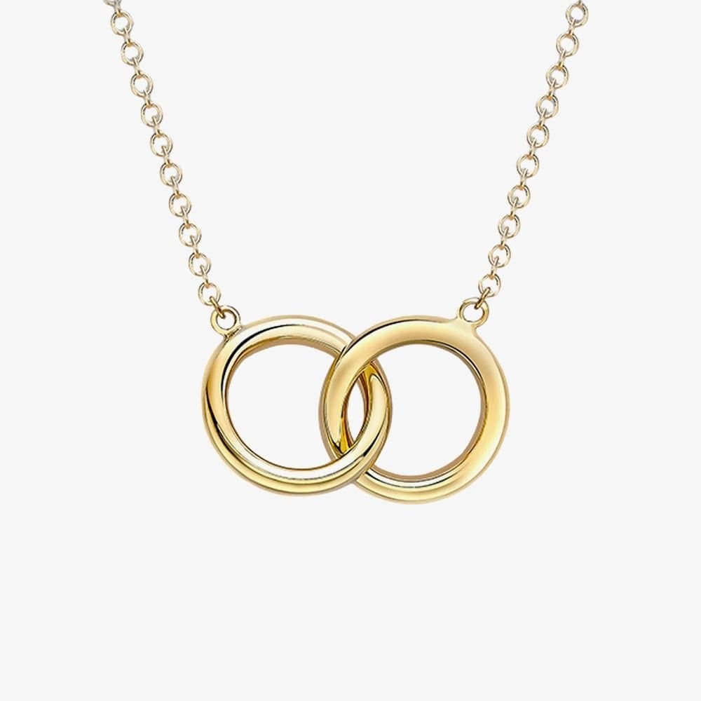 T.H.Baker T.H.Baker Women's 9ct Yellow Gold Interlinked Rings Necklace 1.19.6594