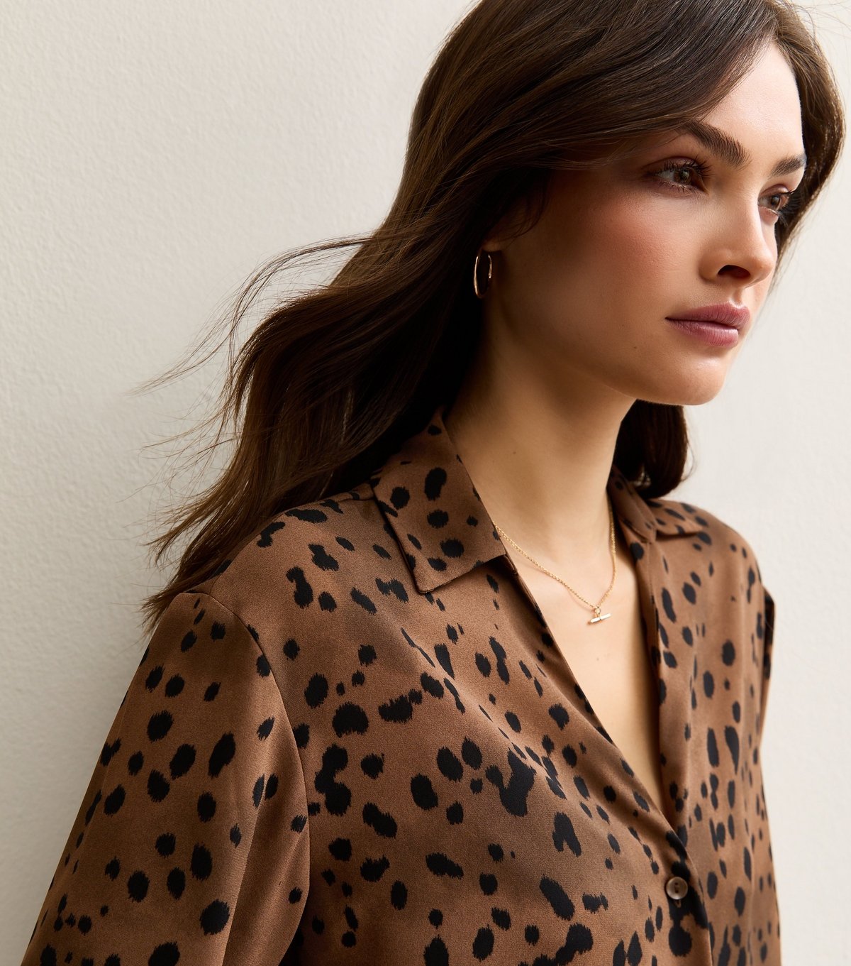 New Look Women's Tall Brown Bambi Speckled Shirt New Look - 2