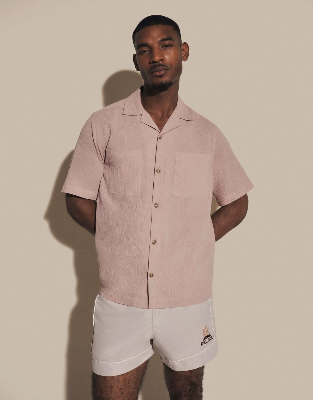 ASOS ASOS DESIGN co-ord relaxed revere crinkle texture shirt in pink - 1