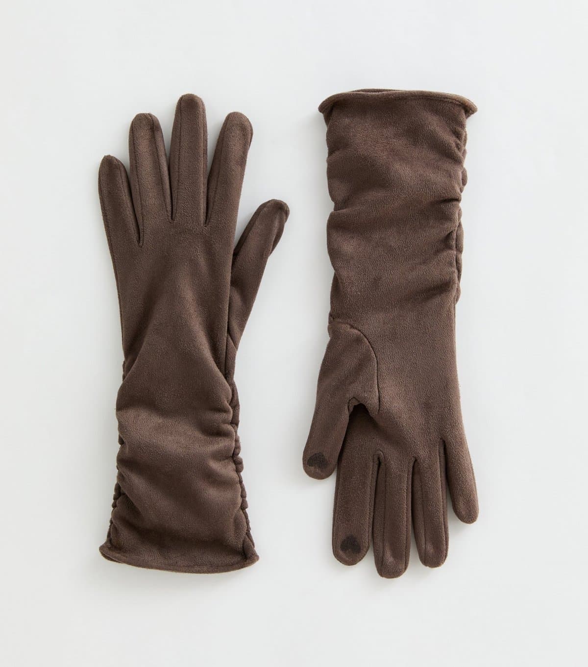 New Look Camel Faux Suede Ruched Gloves New Look