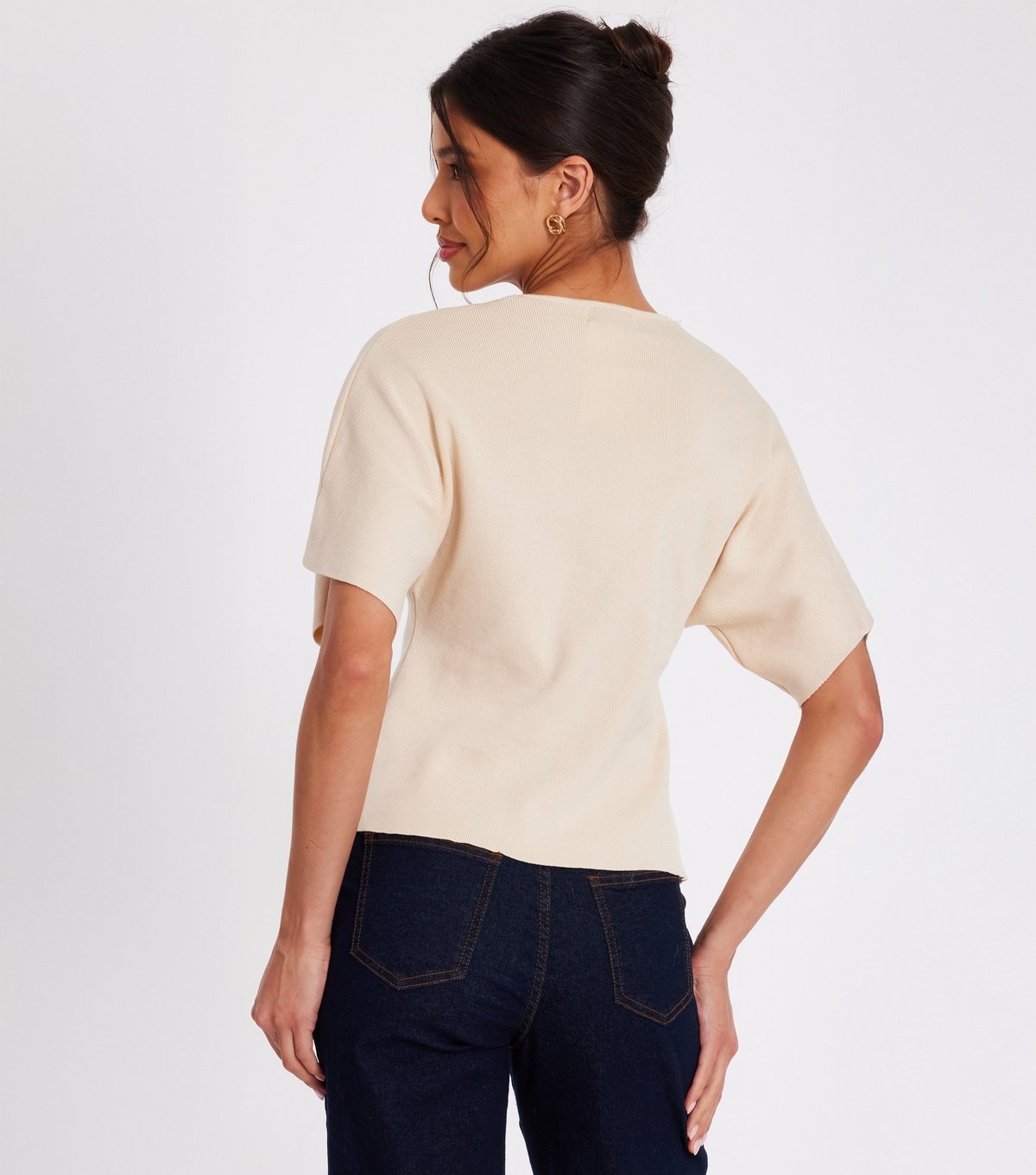 Quiz Women's Stone Knit Short Sleeve Cardigan Quiz New Look - 3