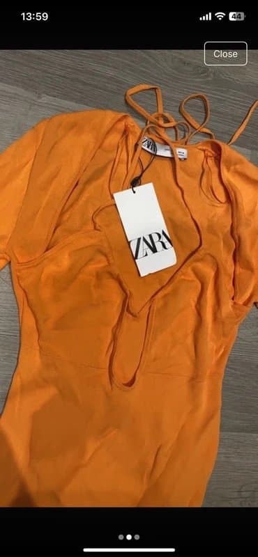 Zara Zara orange cut out halterneck bodysuit BNWT
