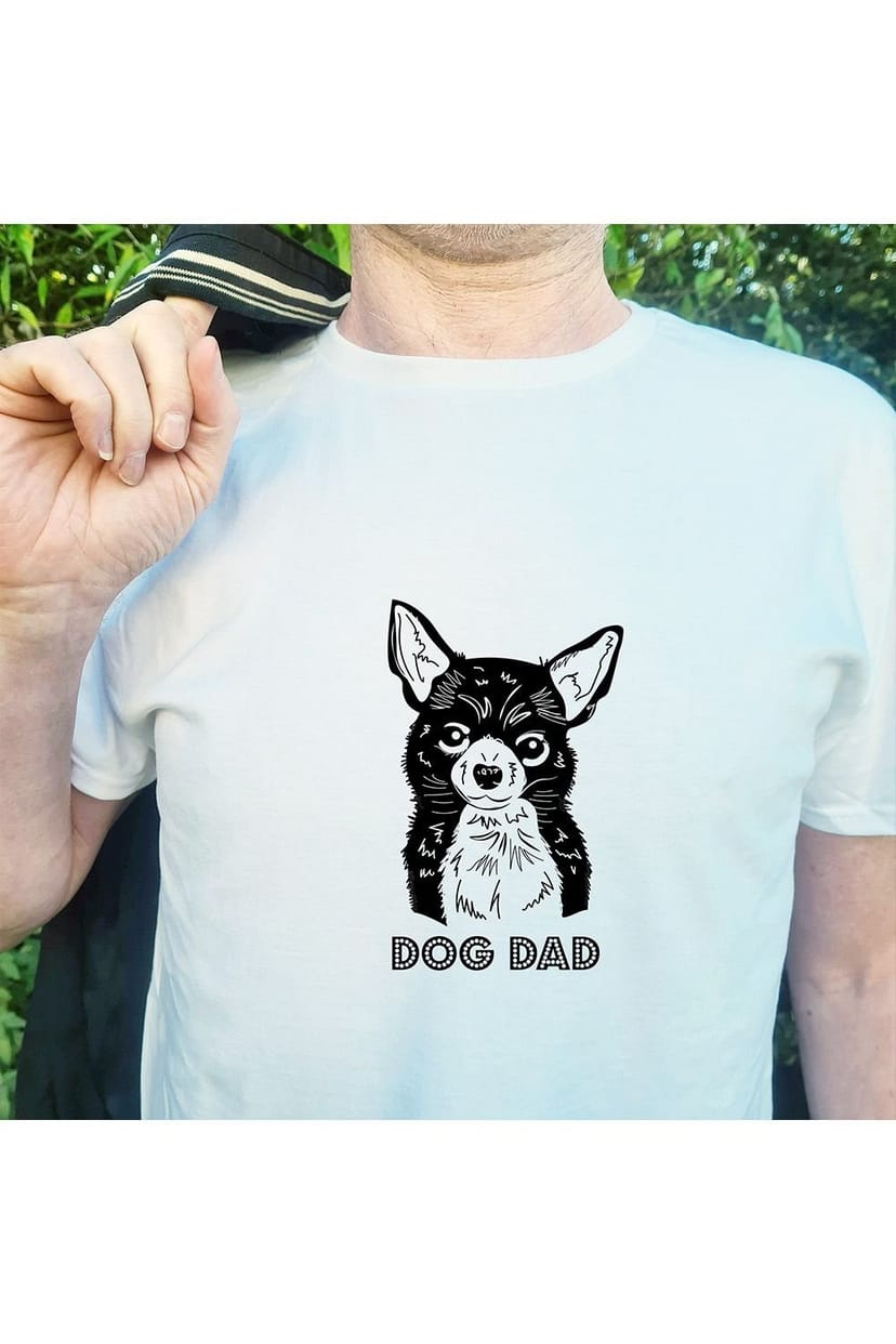 Afewhometruths Afewhometruths Men's Chihuahua Dog Dad T-Shirt in White - 1