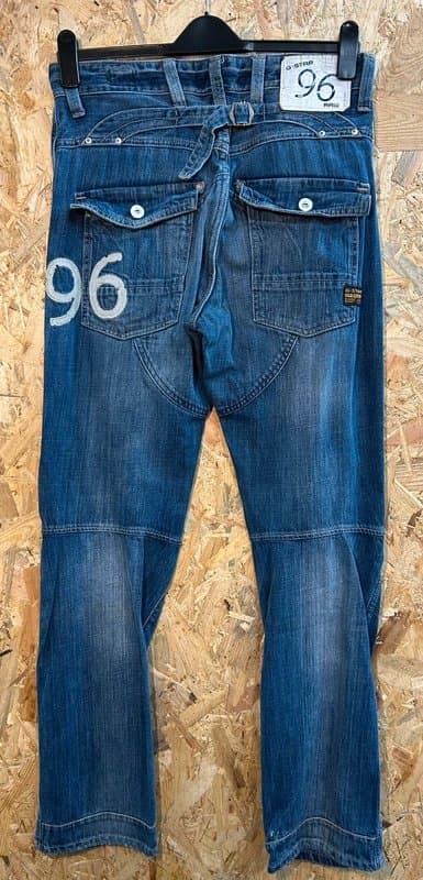 G-Star G-Star Elwood Heritage Embro Narrow Jeans W33 L34 Men Y2K Buckle Blue Vintage