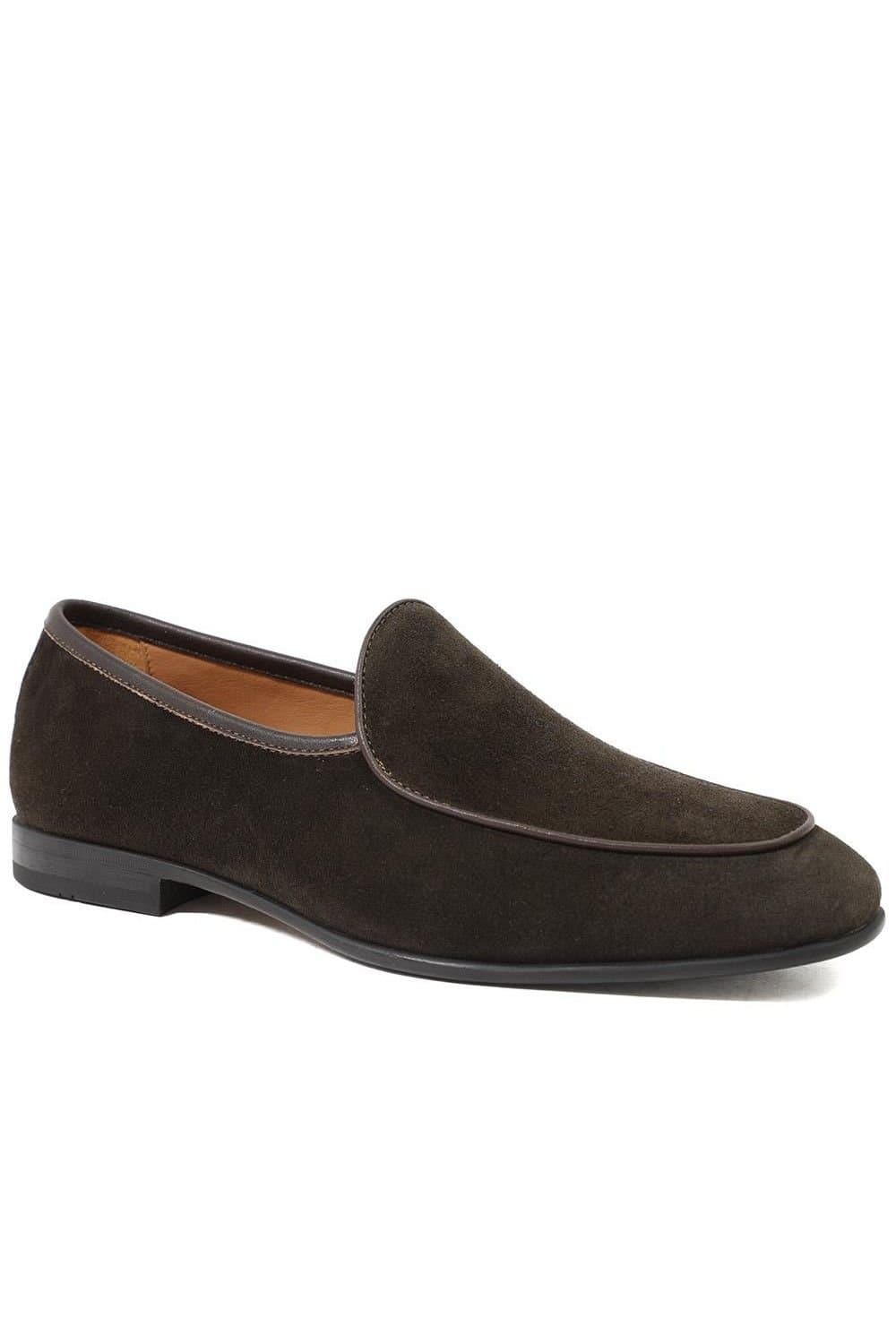 Jones Bootmaker Jones Bootmaker Men's Royce Leather Loafers in Dark Brown