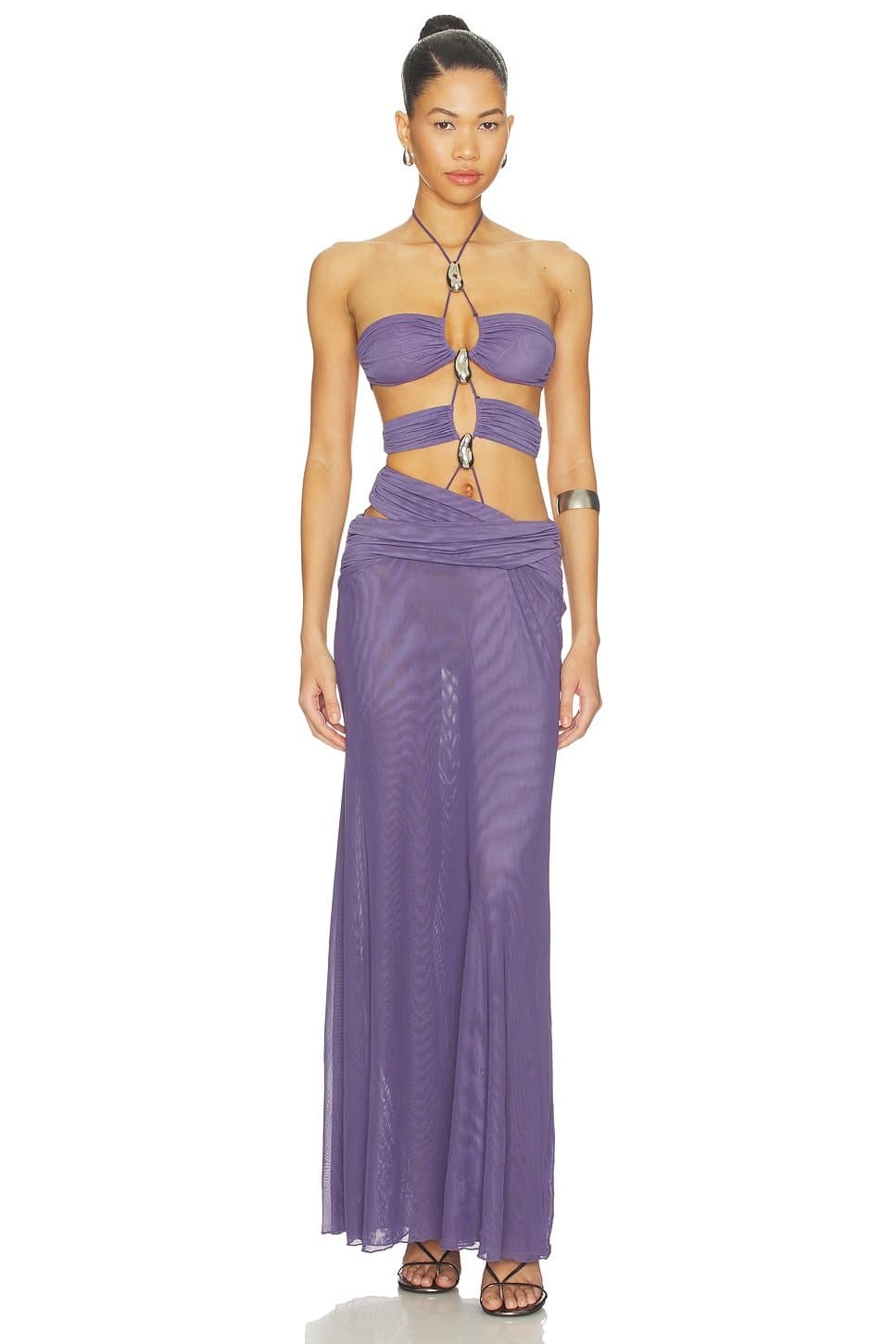 revolve Trim Detail Lace Up Maxi Dress