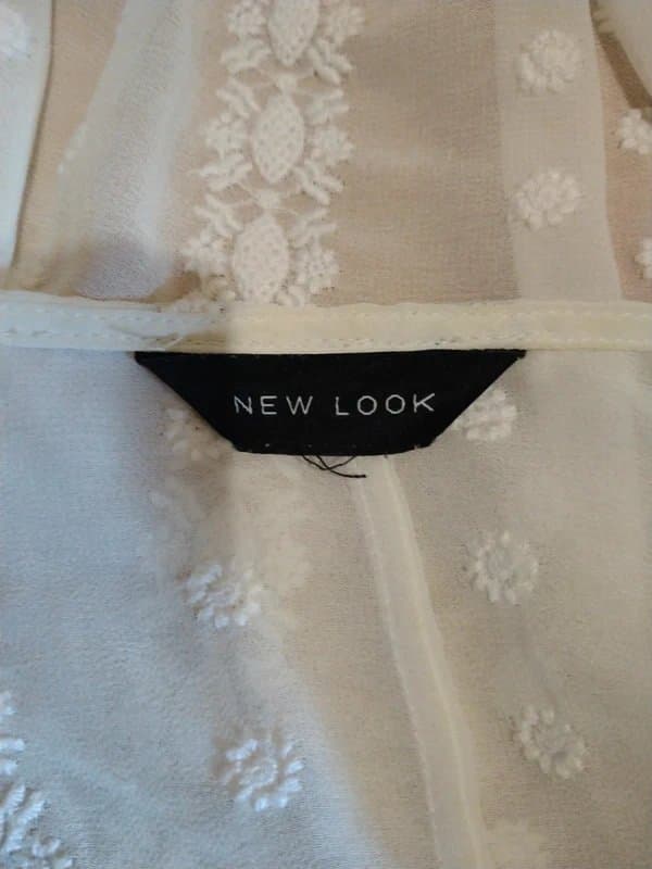 New Look New look, cream embroidered open kimono, UK 10 (545)